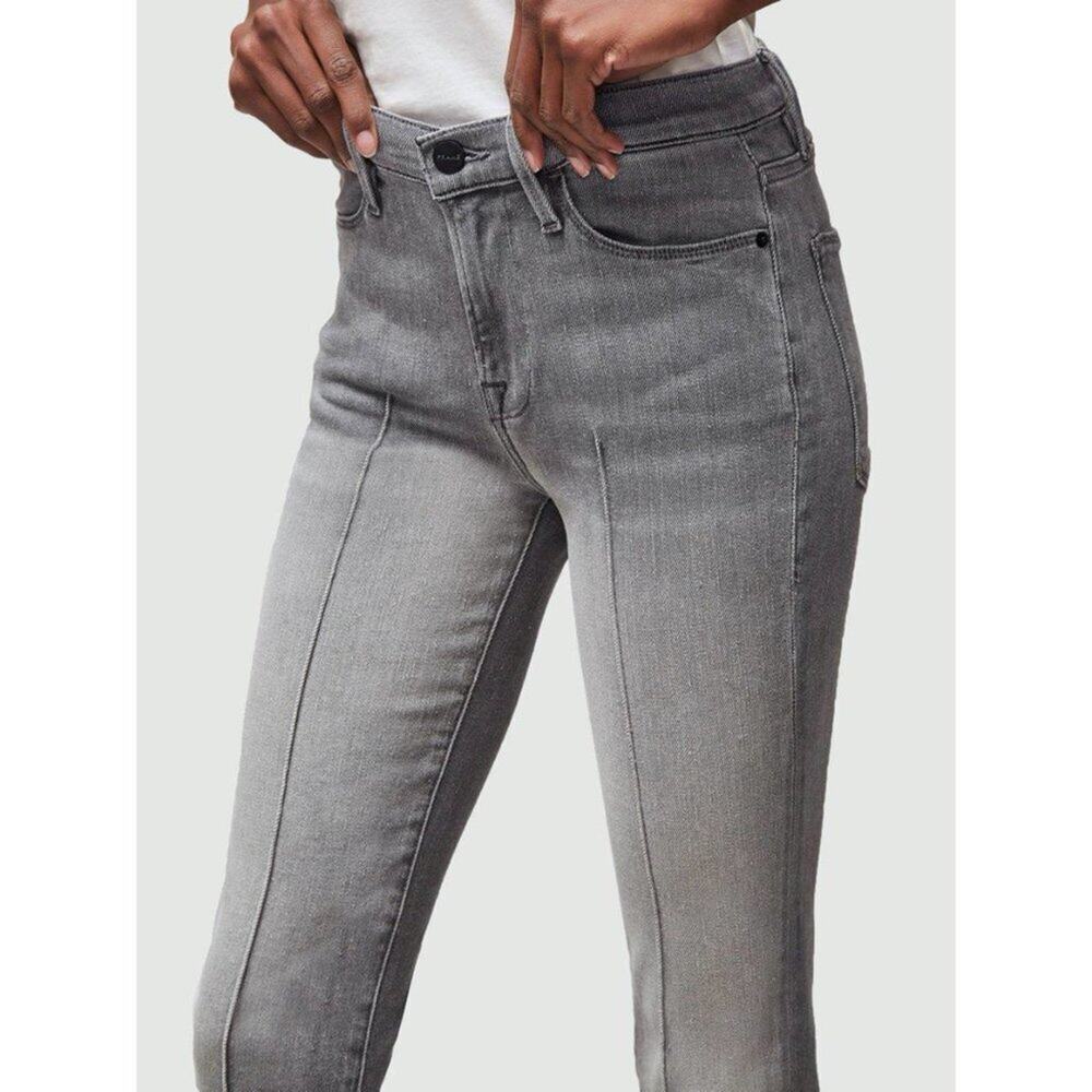 Frame Le High Straight Pintuck Gray Denim Jeans sz 24 - Picture 3 of 7